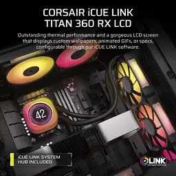 Система рідинного охолодження Corsair iCUE LINK TITAN 360 RX LCD (CW-9061023-WW) - мініатюра 7