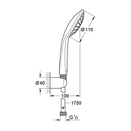 Душовий набір Grohe QuickFix Vitalio Joy 110 Mono 27324000, Хром - мініатюра 2