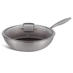 Сковорода-WOK з кришкою Edenberg EB-14110 нержавіюча сталь з тефлоновим покриттям 32x9,5 см