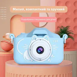 Цифровий фотоапарат Smart Kids Kitty Blue HD 1080x720 (30FPS) з захисним чохлом блакитний (4820176254016) - мініатюра 2