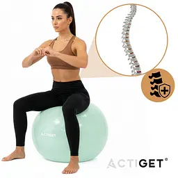 М'яч для фітнесу (фітбол) Actiget 65 см з насосом ACT0144 Mint - мініатюра 2
