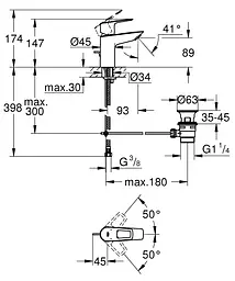 Змішувач для умивальника S-Size Grohe BauLoop New 23335001 Хром - мініатюра 2