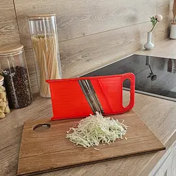 Ручна пластикова шатківниця з двома лезами (13 х 28 см), Kitchette Червоний 84586 - мініатюра 4