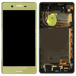 Дисплей Sony F5121 Xperia X /F5122 золотистий, Lime Gold, PRC, з рамкою