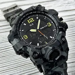Годинник наручний чоловічий круглий сірий камуфляж SKMEI 1155BCMGY - мініатюра 6