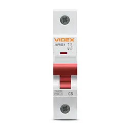 Автоматичний вимикач RS4 1п 6А 4,5кА С VIDEX RESIST VIDEX (26502-000) - мініатюра 2