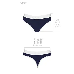 Спортивні трусики-стрінги Passion PS007 Panties navy blue L - мініатюра 4