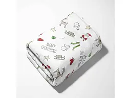 Плед LELIT 150*200 Новорічний Велсофт,Білий Merry everything,150/200 - мініатюра 2