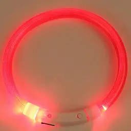 Світлодіодний LED нашийник для собак із зарядкою USB, червоний - мініатюра 8