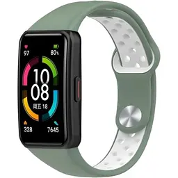 Ремінець DK CDK Silicone Sport Band Nike для Huawei Band 6 (012812) (light green / white)