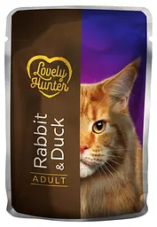 Вологий корм для дорослих кішок з кроликом та качкою Lovely Hunter Adult with Rabbit and Duck 85 г