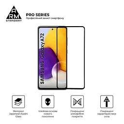 Захисне скло на Samsung Galaxy A72 (A725) з олеофобним покриттям, Pro, повне проклеювання, антистатичний і пиловідштовхуючий шар, 9H, самоклеючеся, 2.5D, на весь екран, антистатичний клей, ArmorStandart (ARM58087) - мініатюра 2