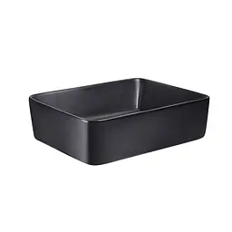 Умивальник Qtap Tern 480x370x135 Black matt QT176069MB, Чорний матовий - мініатюра 4