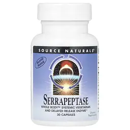 Серапептаза (Serrapeptase) Serrapeptase 120,000 SPU 30 Capsules Source Naturals vit0004960