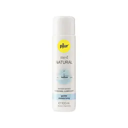 Лубрикант на водній основі pjur med Natural 100 мл, з рослинним гліцерином, для сухої шкіри - мініатюра 1