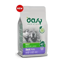 Сухий корм для собак Oasy Dog Monoprotein ADULT Medium/Large качка 2.5 кг (8054329511268)