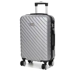 Валіза маленька S ABS-пластик Madisson Snowball 03403 58х38х23см 35 л Срібна