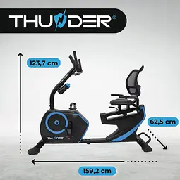Велотренажер горизонтальний THUNDER OPAL чорно-синій - мініатюра 2