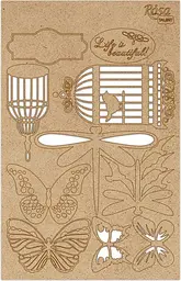 Чіпборд для скрапбукінгу „Floral Poem“ 1 ДВП 12,8х20см Rosa Talent