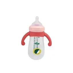 Пляшечка пластикова з силіконовими ручками MGZ-0200(Pink) 260 мл - мініатюра 2