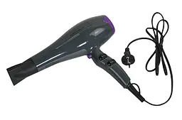 Професійний потужний фен GRUNHELM Professional tools з регуляцією температури та швидкості для сушіння та укладання волосся, Сірий 2200 Вт - мініатюра 5