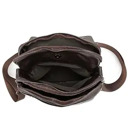 Шкіряний месенджер з клапаном на два відділи Tiding Bag M56-3508C коричневий