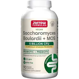 Пробіотики і пребіотики Jarrow Formulas Saccharomyces Boulardii + MOS 5 Billion, 90 вегакапсул
