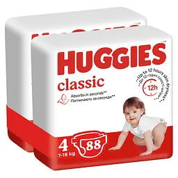 Набір підгузків Huggies Classic J-Pack 4 (7-18 кг), 88 шт. - мініатюра 2