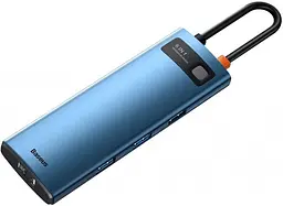 Мультипортовий адаптер USB Хаб Baseus Metal Gleam Multifunctional 6-in-1 Type-C WKWG000003 Blue - мініатюра 2