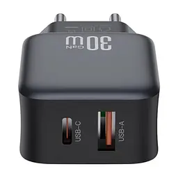 Зарядний пристрій XO L156 USB-C PD30W + USB-A QC3.0 Black (L156.black) - мініатюра 7