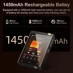 HIFI MP3 Audio плеєр Oilsky M308 LDAC DSD512 Hi-Res Lossless 80 ГБ MAX97720, Bluetooth, Wi-Fi, Android - мініатюра 2