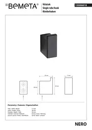 Гачок Bemeta Nero 135006010, Чорний матовий - мініатюра 2