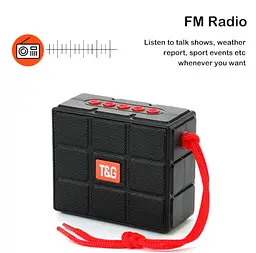 Портативна бездротова Bluetooth колонка T&G TG-311 з потужним звучанням LED-підсвічуванням та ремінцем для перенесення Чорний - мініатюра 4