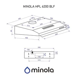 Витяжка плоска Minola HPL 6200 BLF - мініатюра 14