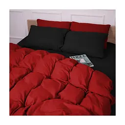 Постільна білизна MirSon 002-009 Black/Red Фланель 2x143x210 Сімейний (2200009656569) - мініатюра 6