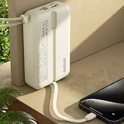 УМБ Dudao 20000mAh K14+ 22,5W PD,QC USB-A,USB-C In/Out,with built-in USB-C/Lightning cables White - мініатюра 5