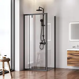 Душове огородження Square Pivot AM.PM Gem 90×90 см, без піддону, чорний профіль W90UG-404-9090-BT - мініатюра 2