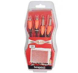 Коммутационный кабель 2xJack 6,3 mono — 2xRCA BESPECO SLY-2JR500 5м - мініатюра 2