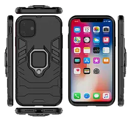 Чохол бампер Primolux Ring Armor для Apple iPhone 11 Black - мініатюра 4