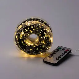 Гірлянда Роса нитка 1000 LED довжина 100 м з пультом від мережі зелена, жовтий GarlandoPro 1000L100MGY - мініатюра 9