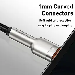 Дата кабель Baseus Cafule Metal USB to Type-C 66W (1m) (CAKF00010) Black - мініатюра 3