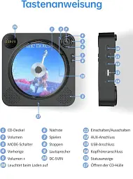 Аудіосистема Arafuna CD-плеер USB Bluetooth FM Radioз Німеччини - мініатюра 4