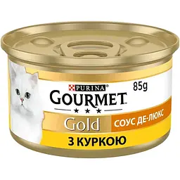 Вологий корм для котів Gourmet Gold Соус Де-Люкс із куркою 85 г