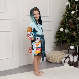 Халат дитячий з плюшевого велюру Christmas 18195 98-104 см