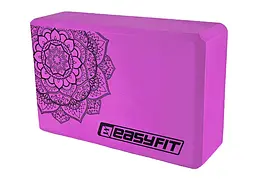 Блок для йоги EasyFit EVA з малюнком фіолетовий