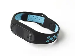 Силіконовий ремінець Primo Perfor Sport для Xiaomi Mi Band 2 Black Blue - мініатюра 2