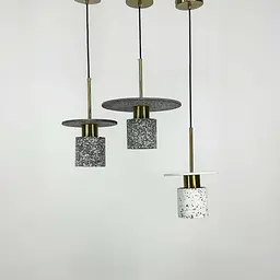 Підвіс Terrazzo Cylinder із сірим бетонним плафоном 30 см в стилі Ар-деко Line.F MJ 162-300 BK