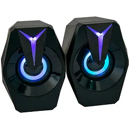 Колонки комп’ютерні FT K8, чорні, з підсвічуванням RGB, USB живлення