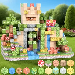 Магнітний конструктор Minecraft 100 шт по грі Майнкрафт Дракони та мухомори Mk001025 - мініатюра 2