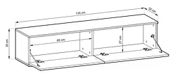 Тумба під телевізор навісна Perfect Home Оро / Oro 2-дверна RTV135 MDF Білий (PFH-091354) - мініатюра 2